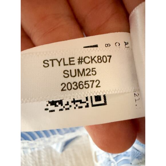 J.Crew | NWT Wren lace-trim shirt-dress in blue white stripe | Sz 8 - Picture 12 of 12